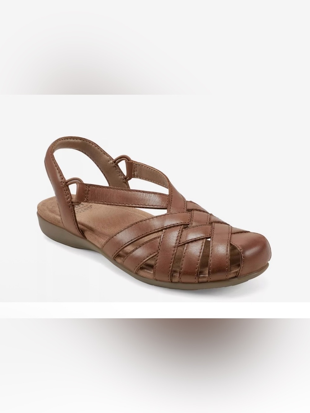 Earth Women's Brown Berri Woven Leather Slingback Sandals